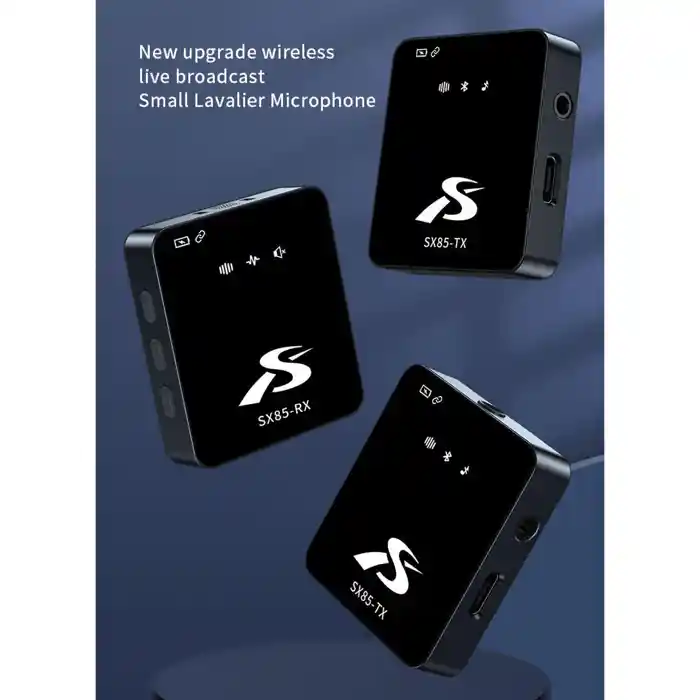 SX85 Dual Wireless Microphone for PC, DSLR Camera iPhone & Type-C Android